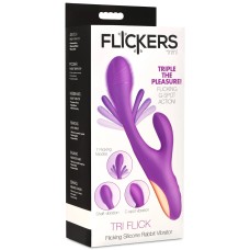Tri-Flick Flicking Silicone Rabbit Vibrator - Purple Tri-Flick Flicking Silicone Rabbit Vibrator - Purple