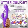 Tri-Flick Flicking Silicone Rabbit Vibrator - Purple