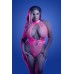 Knockout Plunge Halter Teddy - Queen - Neon Pink