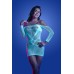 Ascension Long Sleeve Seamless Dress - One Size - White/blue