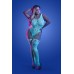 Illuminate Crotchless Teddy Bodystocking - Queen - White/blue