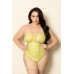 Fishnet and Strappy Elastic Teddy - Queen Size - Lime Fishnet and Strappy Elastic Teddy - Queen Size - Lime