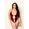 Lame Teddy With Keyholes - Queen Size - Red