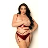 2 Pc Lame Bra and Panty - Queen Size - Red