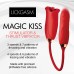 Magic Kiss Kissing Clitoral Stimulator With Thrusting Vibrator - Red Magic Kiss Kissing Clitoral Stimulator With Thrusting Vibrator - Red