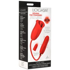 Magic Kiss Kissing Clitoral Stimulator With Thrusting Vibrator - Red Magic Kiss Kissing Clitoral Stimulator With Thrusting Vibrator - Red