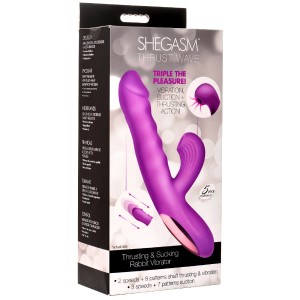 Thrust Wave Thrusting and Sucking Rabbit Vibrator - Purple Thrust Wave Thrusting and Sucking Rabbit Vibrator - Purple