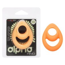 Alpha Glow-in-the-Dark Liquid Silicone Teardrop Ring - Orange Alpha Glow-in-the-Dark Liquid Silicone Teardrop Ring - Orange