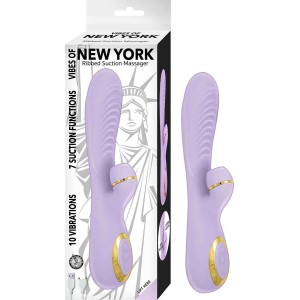 Vibes of New York Ribbed Suction Massager - Lavender Vibes of New York Ribbed Suction Massager - Lavender