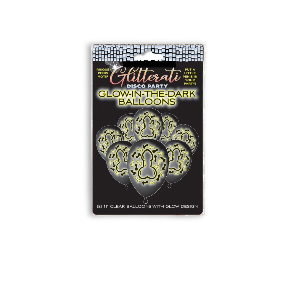 Glitterati Disco Penis Glow Balloons