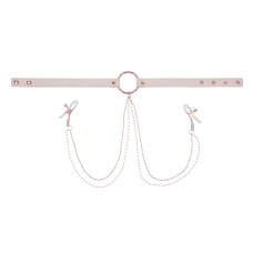 Peaches N Creame Collar With Nipple Clamps - Pink Peaches N Creame Collar With Nipple Clamps - Pink