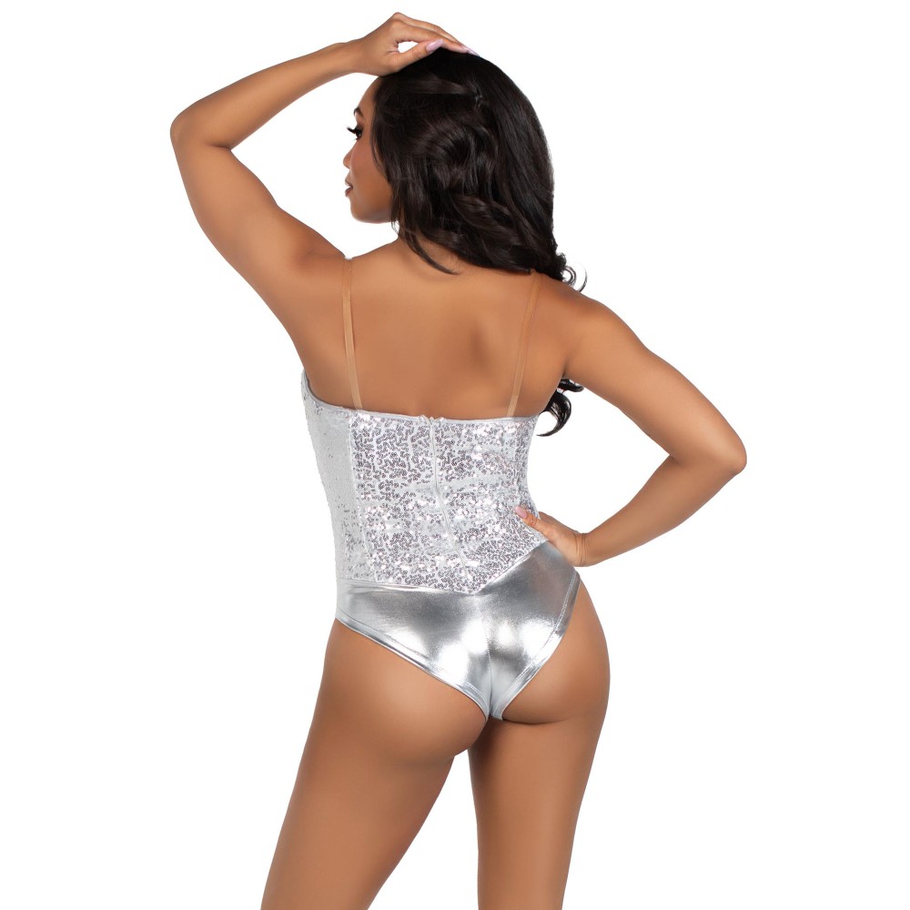 Sequin Bodysuit - Medium - Silver