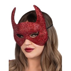 Rhinestone Devil Mask - One Size - Red Rhinestone Devil Mask - One Size - Red