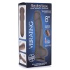 Fleshstixxx 8" Vibrating Silicone Dildo With Balls Brown