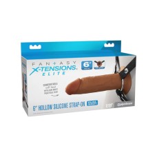 Fantasy X-Tensions Elite 6" Silicone Hollow Strap Dual Density Brown Fantasy X-Tensions Elite 6" Silicone Hollow Strap Dual Density Brown