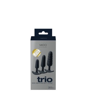 Trio Non-Vibrating Butt Plug Set - Blue Trio Non-Vibrating Butt Plug Set - Blue