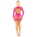 2pc Mini Heart Keyhole Mini Dress and Shrug - and Shrug - Os - Magenta