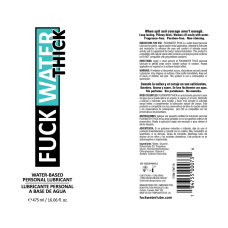 Fuck Water Thick 16oz Clear Water Based Lubricant Fuck Water Thick 16oz Clear Water Based Lubricant