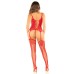 Red 2pc Cami with Attached Stockings, G-String - Os Red 2pc Cami with Attached Stockings, G-String - Os