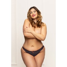 Lace Panty With Heart Cut Out Back - 1x/2x - Black Lace Panty With Heart Cut Out Back - 1x/2x - Black