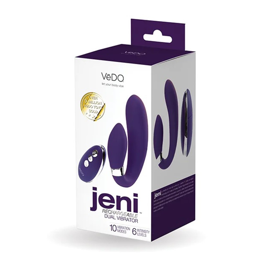 Jeni C-Shaped Dual Motor Vibe With Remote - Purple