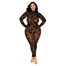 Gloved Bodystocking Dmnd - Queen Size - Black Gloved Bodystocking Dmnd - Queen Size - Black