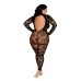 Gloved Bodystocking Dmnd - Queen Size - Black