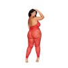 Rhinestone Bodystocking Dmnd - Queen Size - Poinsettia