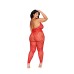 Rhinestone Bodystocking Dmnd - Queen Size - Poinsettia
