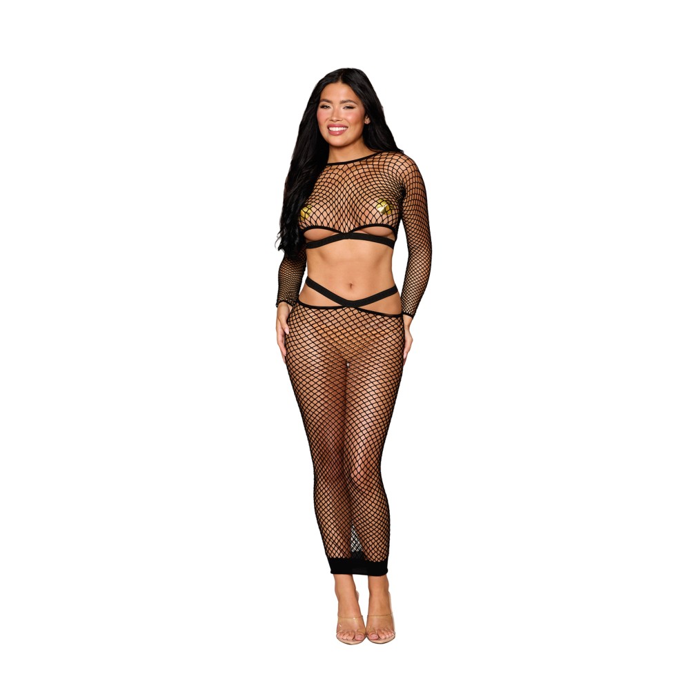 Bralette and Maxi Skirt Dmnd - One Size - Black