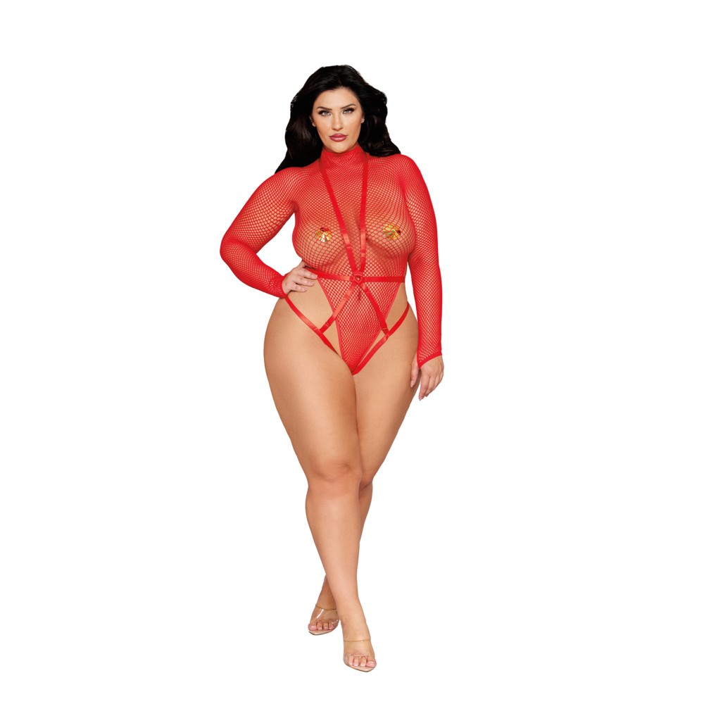 Teddy and Harness Dmnd - Queen Size - Poinsettia