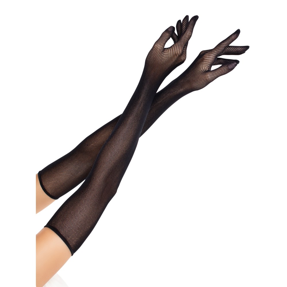 Opera Length Fishnet Gloves O/s - Black