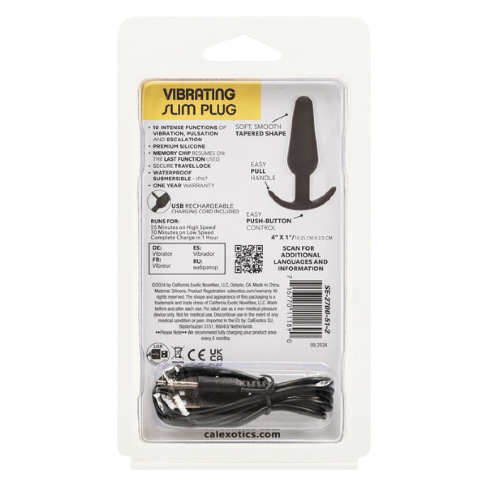 Boundless Vibrating Slim Plug - Black