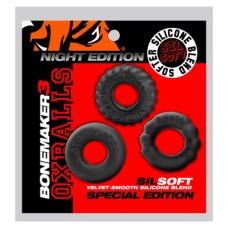 Bonemark 3-Pack Boner Cockring Kit - Black Bonemark 3-Pack Boner Cockring Kit - Black