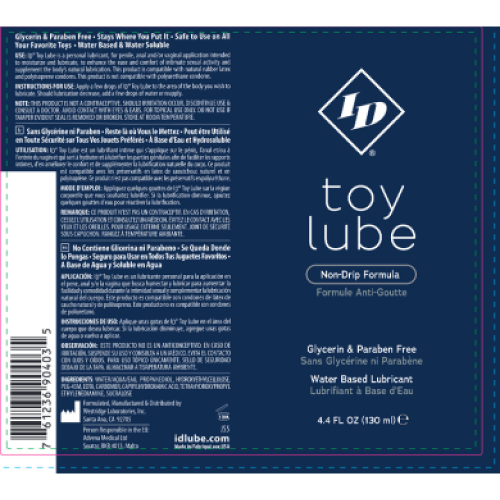ID Toy Lube 4.4 Fl Oz Bottle