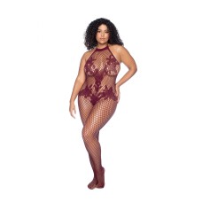 Vino Noir Floral Fishnet Bodystocking - X - Cherry Vino Noir Floral Fishnet Bodystocking - X - Cherry