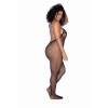 Vino Noir Floral Fishnet Bodystocking Plus - O/sx - Black