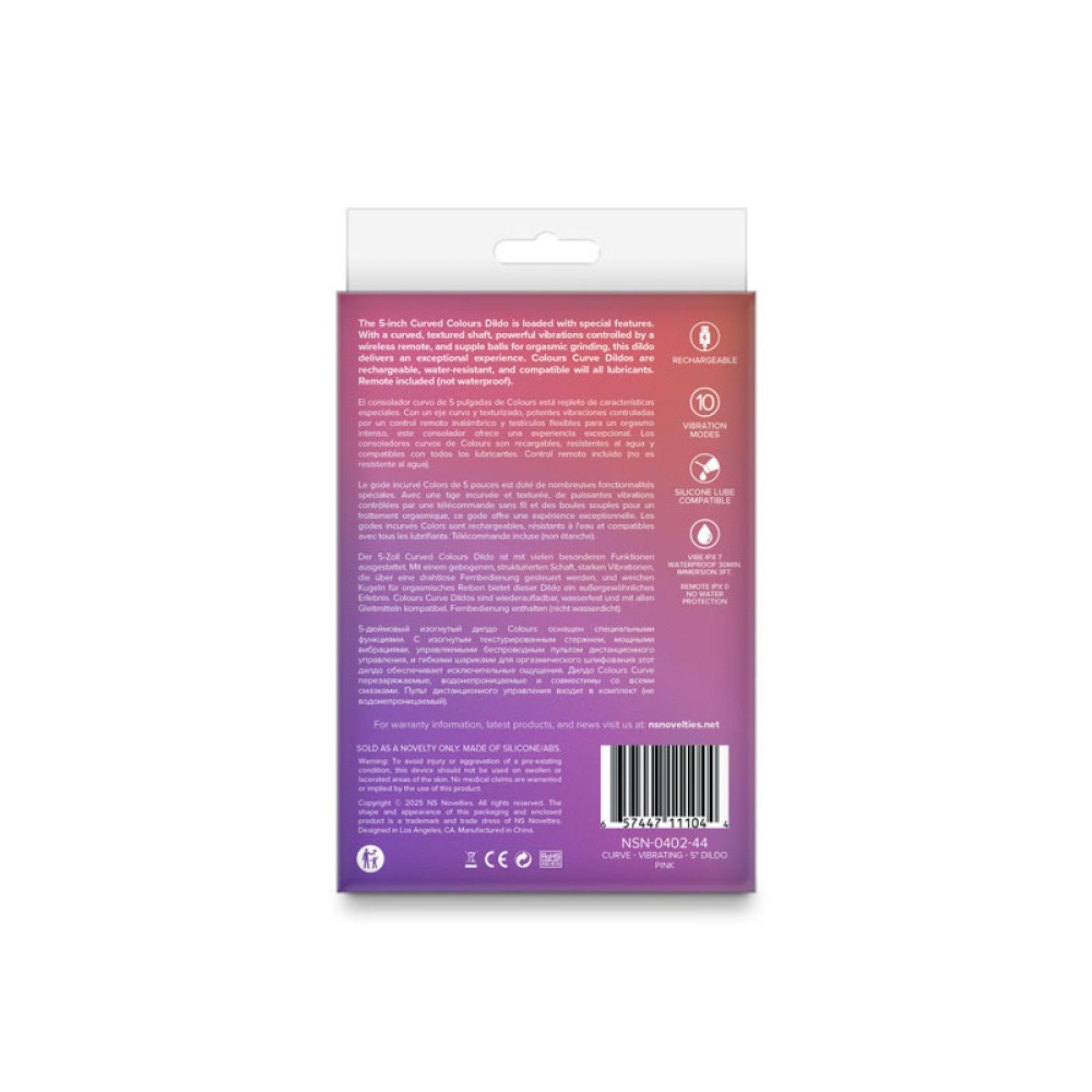 Colours Curve Vibrating 5" Dildo - Pink
