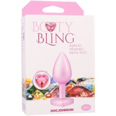 Booty Bling Metal Heart Plug - Small - Pink Booty Bling Metal Heart Plug - Small - Pink