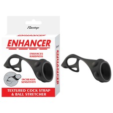 Enhancer Textured Cock Strap and Ball Stretcher - Black Enhancer Textured Cock Strap and Ball Stretcher - Black
