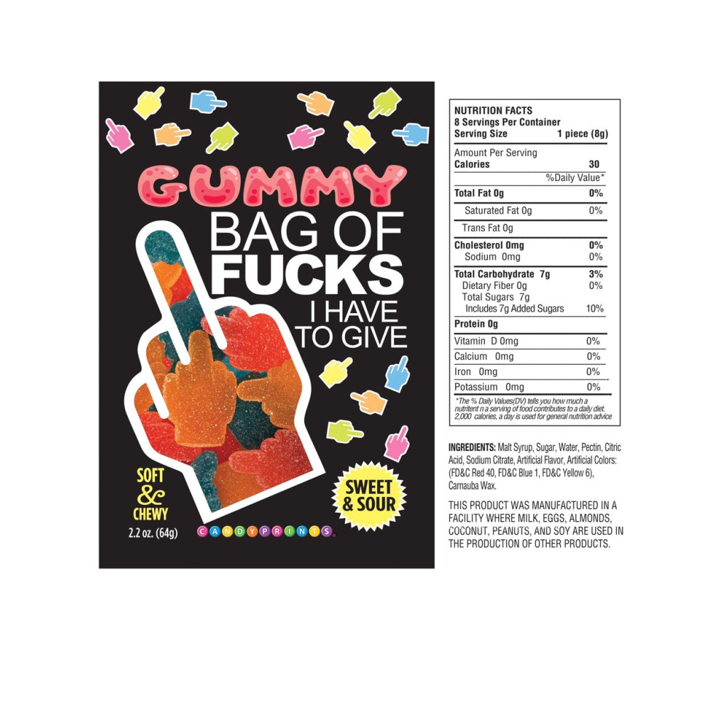 Bag of Fucks I Have to Give, Sour Gummy 2.2oz
