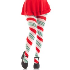 Lane Holiday Ribbon Striped Tights - Green/red - Os Lane Holiday Ribbon Striped Tights - Green/red - Os