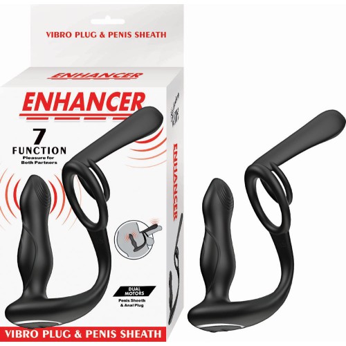 Enhancer Vibro Plug and Penis Sheath - Black Enhancer Vibro Plug and Penis Sheath - Black