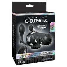Fantasy C-Ringz Remote-Controlled Vibrating Cock Blocker With Ass-Gasm Plug - Black Fantasy C-Ringz Remote-Controlled Vibrating Cock Blocker With Ass-Gasm Plug - Black