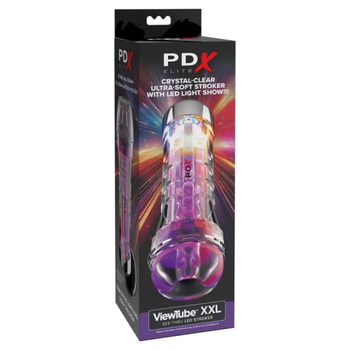 Pdx Elite Viewtube XXL See-Thru Ez-Grip Led Stroker - Clear Pdx Elite Viewtube XXL See-Thru Ez-Grip Led Stroker - Clear
