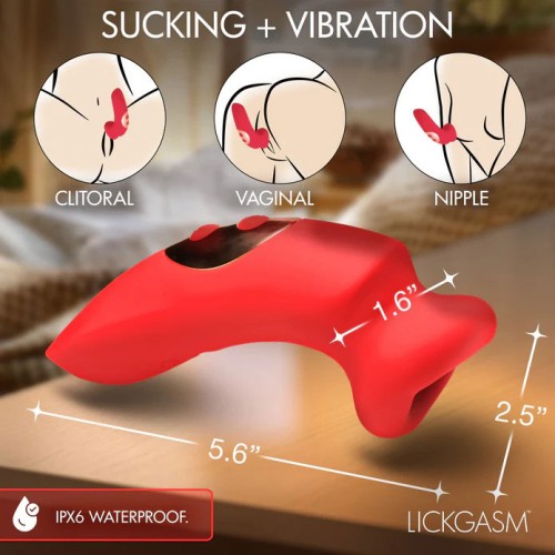 Plump Kiss Sucking and Vibrating Clitoral Stimulator - Red Plump Kiss Sucking and Vibrating Clitoral Stimulator - Red