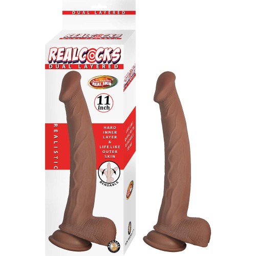 Realcocks Dual Layered 11" - Brown Realcocks Dual Layered 11" - Brown