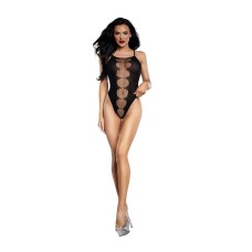 Easy Teddy With Fishnet Peek a Boo Os - Black Easy Teddy With Fishnet Peek a Boo Os - Black