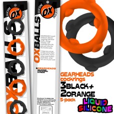 Gearheads 5 Pack Spinner Rings - Orange Black Gearheads 5 Pack Spinner Rings - Orange Black