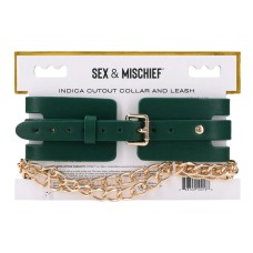 Indica Cutout Collar and Leash - Green Indica Cutout Collar and Leash - Green